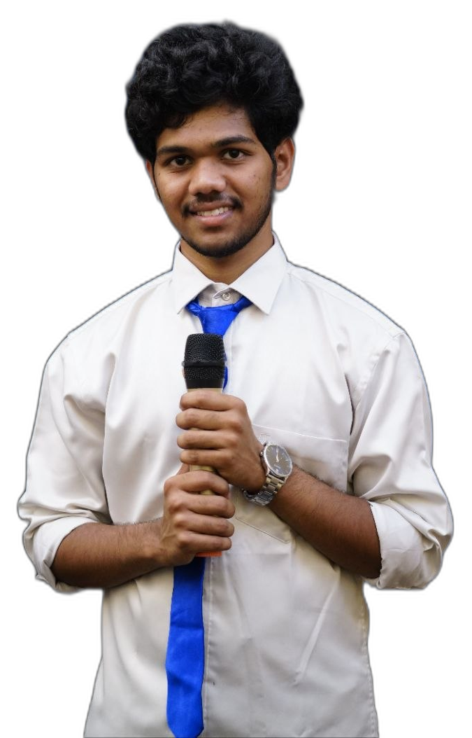 Kavya presenting on stage